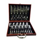 Conjunto 24 Peças Talheres Inox com Maleta Marrom