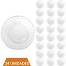 Conjunto 24 Prato Transparente Redondos Raso 23cm Primavera