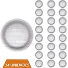 Conjunto 24 Pratos Transparente Redondos Raso 23cm Diamante