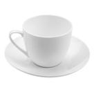 Conjunto 24 Xicaras de Chá Café com Pires 220ml Lyor Porcelana Branca Clean Mesa Posta Cafés Chás