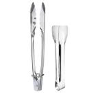 Conjunto 2pçs Pegador Pinça Inox Versátil Prático P/ Alimentos Massas Gelo Pão Carne Salada Fruta Café da Manhã Almoço Conjunto 2pçs Pegador Pinça Inox Versátil Prático P/ Alimentos Massas Gelo Pão Carne Salada Fruta Café da Manhã Almoço