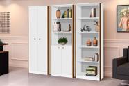 Conjunto 3 Armários Organizador Office Escritório Branco com Nature - Rede Móveis