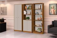 Conjunto 3 Armários Organizador Office Escritório OffWhite com Nature - Rede Móveis Conjunto 3 Armários Organizador Office Escritório OffWhite com Nature - Rede Móveis