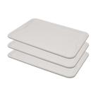 Conjunto 3 Bandejas Plásticas Self-service Refeição 48 X 32,5 X 2 Br-100 Branca - Della Plast
