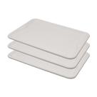 Conjunto 3 Bandejas Plásticas Self-Service Refeição 48 x 32,5 x 2 BR-100 Branca - Della Plast