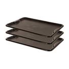 Conjunto 3 Bandejas Plásticas Self-service Refeição 48 X 32,5 X 2 Br-100 Preta - Della Plast