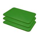Conjunto 3 Bandejas Plásticas Self-Service Refeição 48 x 32,5 x 2 BR-100 Verde - Della Plast