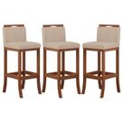 Conjunto 3 Banquetas Altas em Madeira Maciça Londres