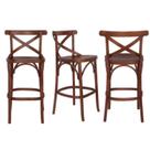 Conjunto 3 Banquetas Madeira Maciça Tauarí Cross X Texas