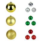 Conjunto 3 Bolas Natalina Mistas Fosca Lisa Gliter 15cm
