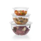 Conjunto 3 Bowl Acrílico C/ Tampa Hermético 1,1 / 2,2 / 4 L