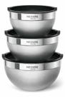 Conjunto 3 Bowls de Inox com Tampas Utensílios de Cozinha Tamanhos Variados Conjunto 3 Bowls de Inox com Tampas Utensílios de Cozinha Tamanhos Variados