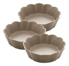 Conjunto 3 Bowls em Porcelana Pétala Areia Matt 14,5x5cm Wolff