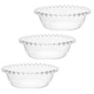 Conjunto 3 Bowls Tigelas Com Borda Enfeitada Pearl De Cristal De Chumbo Kit Trio Cumbucas Para Caldos Sopas Cremes Servir Mesa