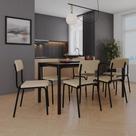 Conjunto 3 Cadeiras de Jantar Fit com Estrutura Preta