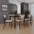 Conjunto 3 Cadeiras de Jantar Fit com Estrutura Preta