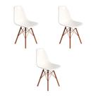 Conjunto 3 Cadeiras Eames Design Moderno Tubo de Ferro Cobre Assento Branco