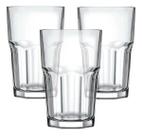 Conjunto 3 copos de vidro transparente 350ml resistentes para bebidas