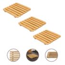 Conjunto 3 Descansos Panela Quadrados 17cm Bambu Ecológico Premium Conjunto 3 Descansos Panela Quadrados 17cm Bambu Ecológico Premium