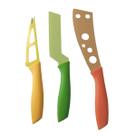 Conjunto 3 Facas Coloridas Para Queijo Lamina Antiaderente