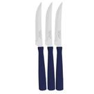 Conjunto 3 Facas Serra Churrasco Tramontina Inox New Kolor