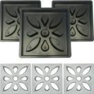 Conjunto 3 Formas Plasticas p Fabricação Artefato Concreto 39x39x7 Bloco Aberto Tijolo Muxarabi Estilo Flor Pétala