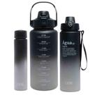 Conjunto 3 Garrafas Squeeze de Policarbonato Preto Degradê Lyor