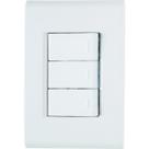 Conjunto 3 Interruptor Simples 10A/250V Liz Branco - Tramontina