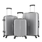 Conjunto 3 malas de viagem tamanho p m g abs cor cinza prateado