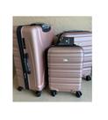 Conjunto 3 Malas Viagem Rígida Rose C/ Rodas Duplas 360º P, M, G - de Bordo, média, grande Fibra ABS