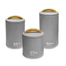 Conjunto 3 Pçs Pote P/ Alimentos Café Açúcar Biscoitos Metal