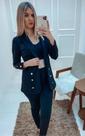 Conjunto 3 peças (calça, blusa e blazer, tecido neopreme)