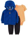 Conjunto 3 Peças Carter's - Azul e Laranja - Menino - Roupas de Bebê Conjunto 3 Peças Carter's - Azul e Laranja - Menino - Roupas de Bebê