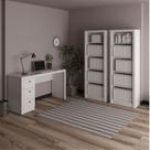 Conjunto 3 Peças com Escrivaninha 3 Gavetas ME4102 e 2 Estantes para Escritório ME4104 Branco
