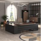 Conjunto 3 Peças com Mesa para Escritório Presidente, Balcão para e Armário Multiuso Alto em T Charuto Preto Conjunto 3 Peças com Mesa para Escritório Presidente, Balcão para e Armário Multiuso Alto em T Charuto Preto