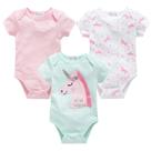 Conjunto 3 Peças de Algodão para Bebês - Body de Manga Curta e Roupas para Meninas e Meninos