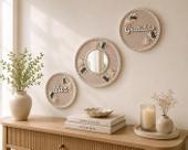 Conjunto 3 peças Decorativas MDF Gratidão e Paz Artesanal para Parede