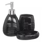 Conjunto 3 Peças Lavabo Banheiro Dispenser Líquido Escova Conjunto 3 Peças Lavabo Banheiro Dispenser Líquido Escova