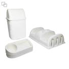 Conjunto 3 Peças Nitronplast: Escorredor de Louças, Porta Detergente e Lixeira de Pia em Rattan