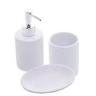 Conjunto 3 Peças para Banheiro de Cerâmica Lille Branco - Lyor Conjunto 3 Peças para Banheiro de Cerâmica Lille Branco - Lyor