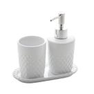 Conjunto 3 Peças para Banheiro de Cerâmica Summit Branco e Prateado 4615 Lyor