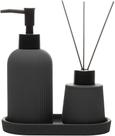 Conjunto 3 Peças para Banheiro Soft Touch Sketch Cinza Cerâmica - Wolff Conjunto 3 Peças para Banheiro Soft Touch Sketch Cinza Cerâmica - Wolff