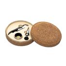 Conjunto 3 pecas para vinho com estojo redondo aco inox - Lyor