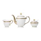 Conjunto 3 Peças Porcelana para Chá Paddy Branco Wolff