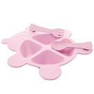 Conjunto 3 Peças Prato Infantl Com Divisórias Colher E Garfo Em Bambu Rosa Bear Urso Lyor
