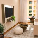 Conjunto 3 Peças Sala de Estar Mesa de Apoio Toy e Mesa de Centro Delta e Painel Cine