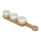 Conjunto 3 Petisqueiras com Bandeja de Bambu Wolff 33x8cx4cm
