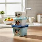Conjunto 3 Potes Conect Quadrado Decoração Mickey Adulto
