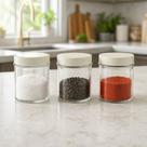 Conjunto 3 Potes De Vidro C/ Tampa Mantimentos Malone 350ml