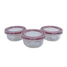 Conjunto 3 Potes De Vidro Com Tampa Hermética Redondo 150ml Conjunto 3 Potes De Vidro Com Tampa Hermética Redondo 150ml